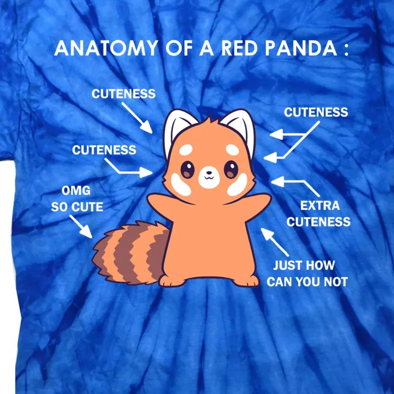 Anatomy Of A Red Panda Science Zoologist Red Panda Anatomy Gift Tie-Dye T-Shirt