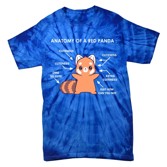 Anatomy Of A Red Panda Science Zoologist Red Panda Anatomy Gift Tie-Dye T-Shirt