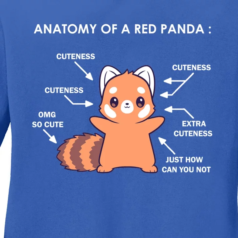 Anatomy Of A Red Panda Science Zoologist Red Panda Anatomy Gift Ladies Long Sleeve Shirt