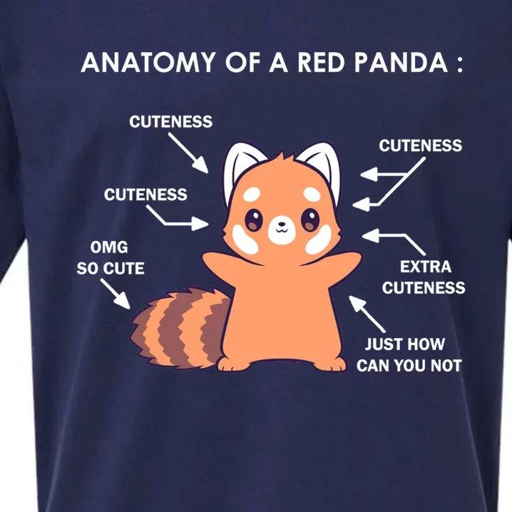 Anatomy Of A Red Panda Science Zoologist Red Panda Anatomy Gift Sueded Cloud Jersey T-Shirt