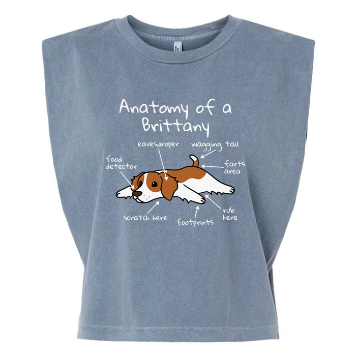 Anatomy Of A Brittany Spaniel Funny Dog Gift Garment-Dyed Women's Muscle Tee