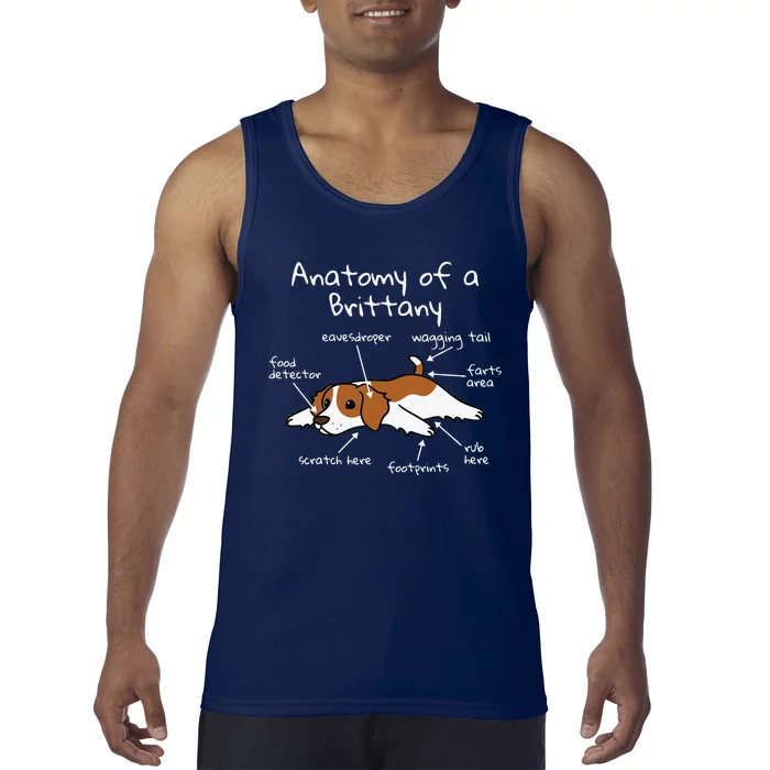 Anatomy Of A Brittany Spaniel Funny Dog Gift Tank Top