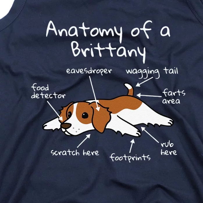 Anatomy Of A Brittany Spaniel Funny Dog Gift Tank Top