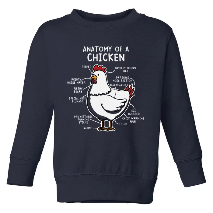 Anatomy Of A Chicken Tee Country Farm Toddler Sweatshirt