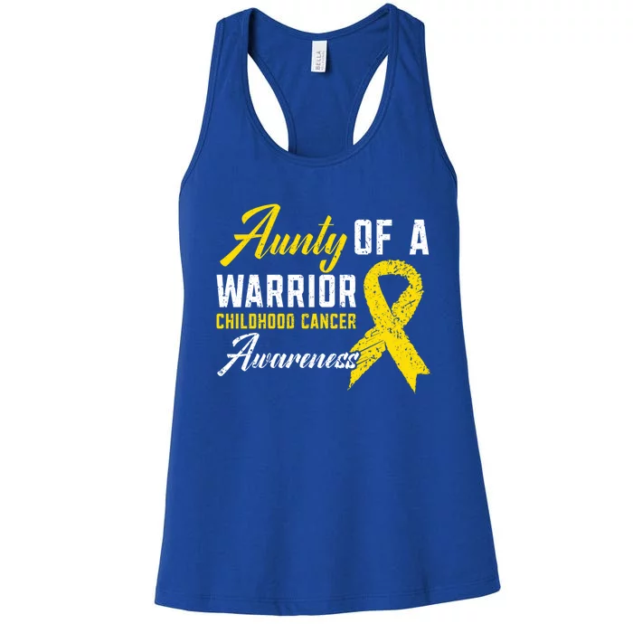 Aunty Of A Warrior Hood Cancer Awareness Gift Women's Racerback Tank