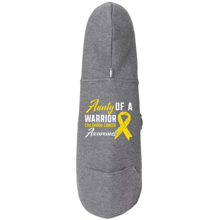 Aunty Of A Warrior Hood Cancer Awareness Gift Doggie 3-End Fleece Hoodie