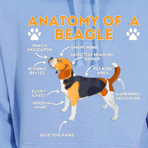 Anatomy Of A Beagle Funny Beagle Dog Lover Unisex Surf Hoodie