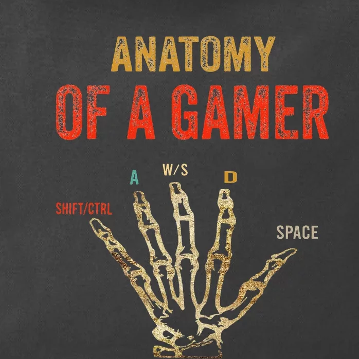 Anatomy of a Gamer Hand funny gaming Zip Tote Bag