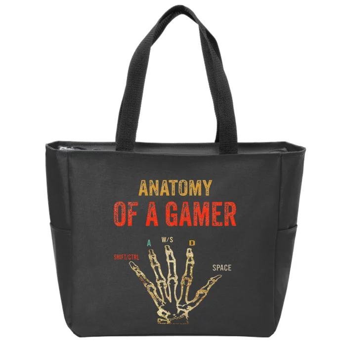 Anatomy of a Gamer Hand funny gaming Zip Tote Bag