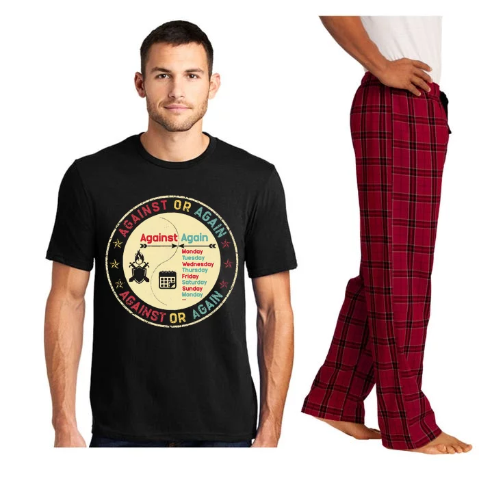 Against Or Again Funny Sarcastic Graphic Fighting Spirit Pajama Set