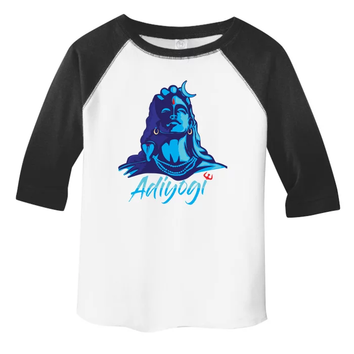 Adiyogi Or Adhi Yogi Shiva Mahadev Blue Hindu Maha Shivratri Funny Gift Toddler Fine Jersey T-Shirt