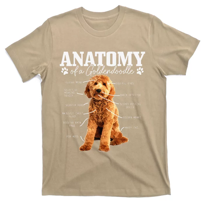 Anatomy Of A Goldendoodle Funny Cute Dog Doodle Mom Dad T-Shirt