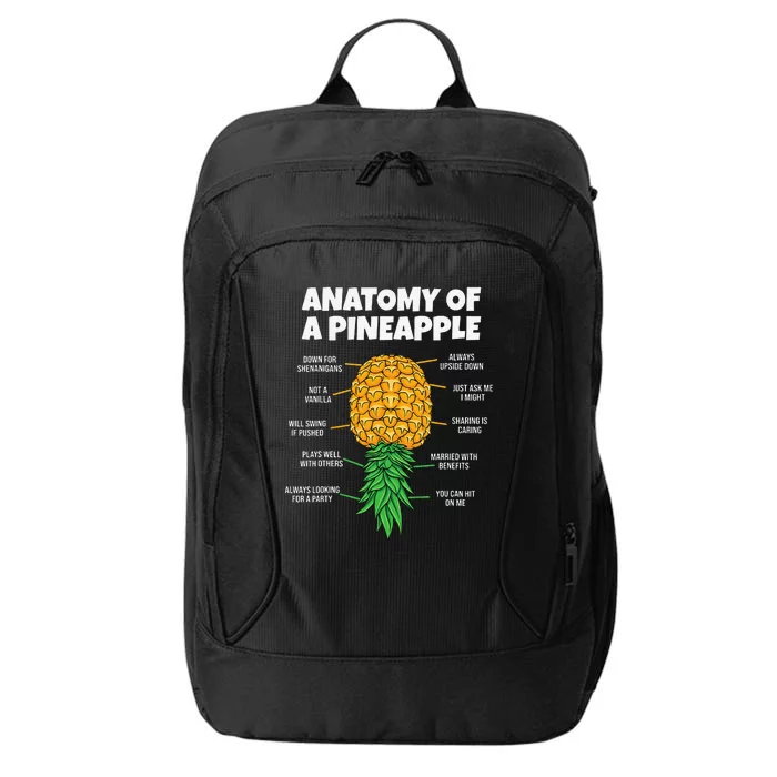 Anatomy Of A Pineapple Swinger Funny Upside Down Pineapple City Backpack