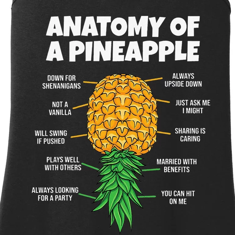 Anatomy Of A Pineapple Swinger Funny Upside Down Pineapple Ladies Essential Tank