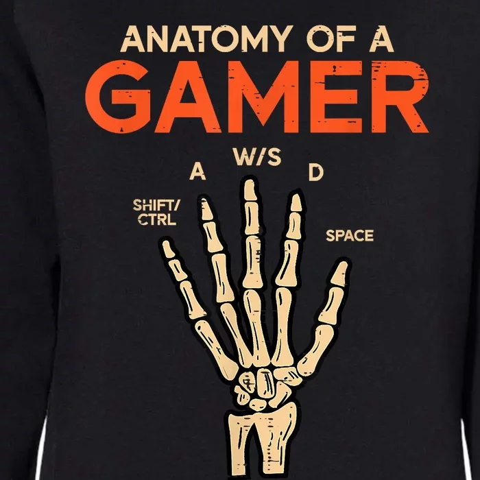 Anatomy Of A Gamer Skeleton Hand Funny Womens California Wash Sweatshirt