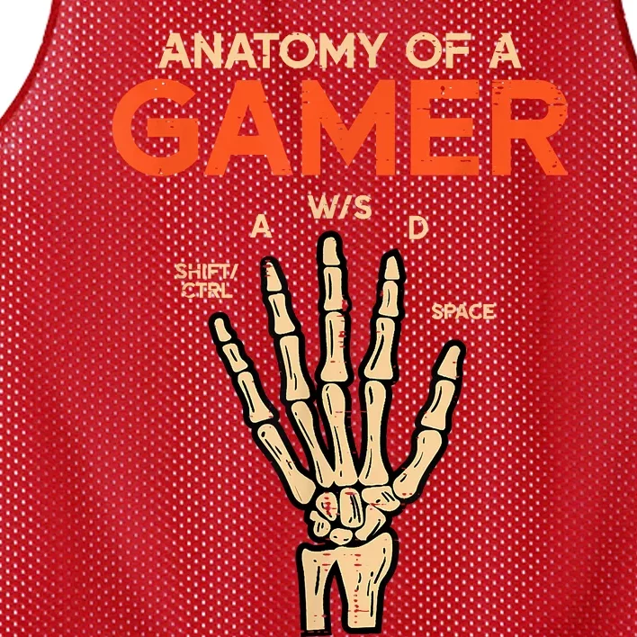 Anatomy Of A Gamer Skeleton Hand Funny Mesh Reversible Basketball Jersey Tank