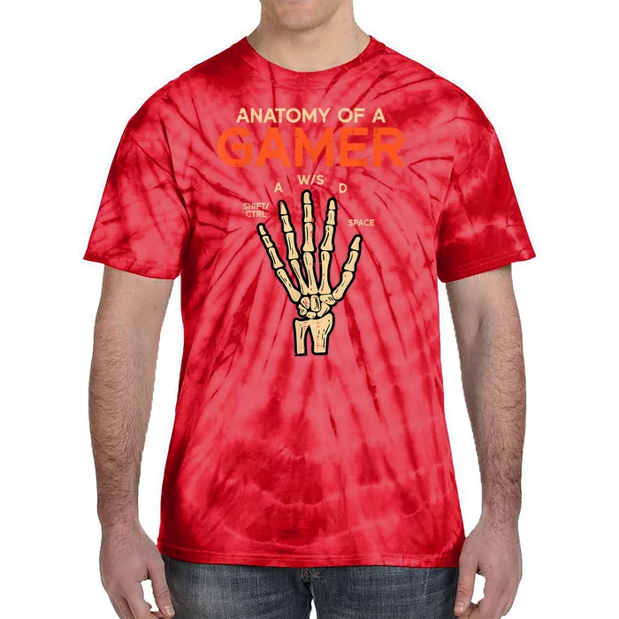 Anatomy Of A Gamer Skeleton Hand Funny Tie-Dye T-Shirt