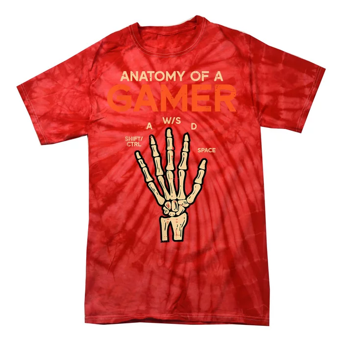 Anatomy Of A Gamer Skeleton Hand Funny Tie-Dye T-Shirt