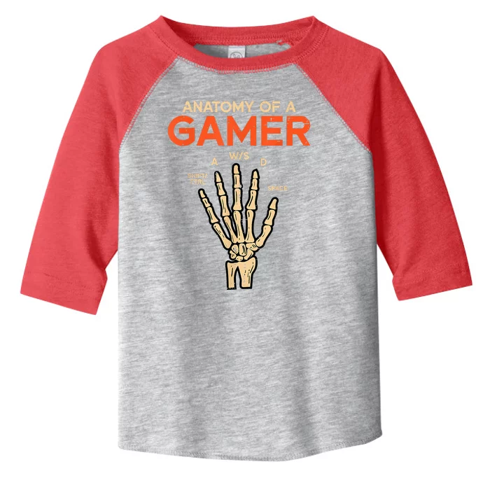 Anatomy Of A Gamer Skeleton Hand Funny Toddler Fine Jersey T-Shirt