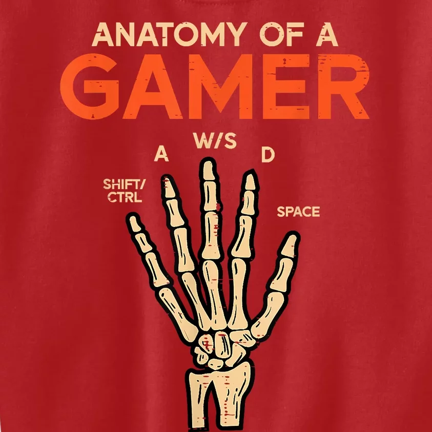 Anatomy Of A Gamer Skeleton Hand Funny Kids Sweatshirt