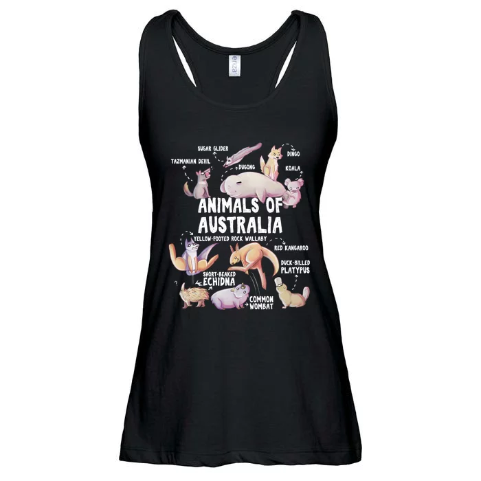 Animals Of Australia Australian Animal Educational Gift Cute Ladies Essential Flowy Tank