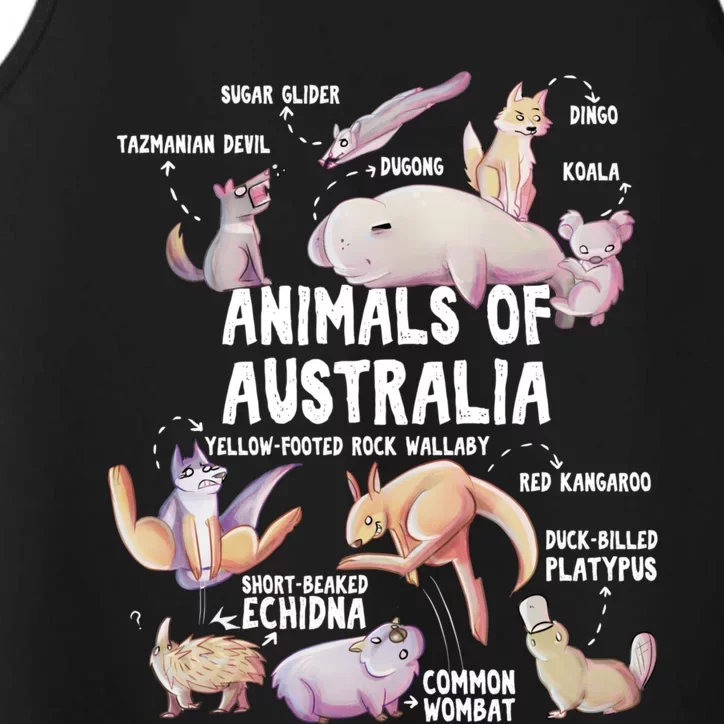 Animals Of Australia Australian Animal Educational Gift Cute Performance Tank