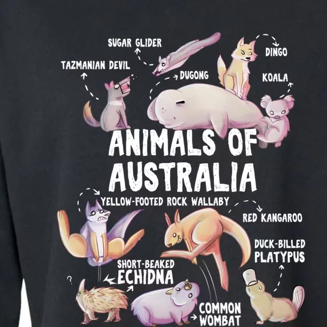 Animals Of Australia Australian Animal Educational Gift Cute Cropped Pullover Crew