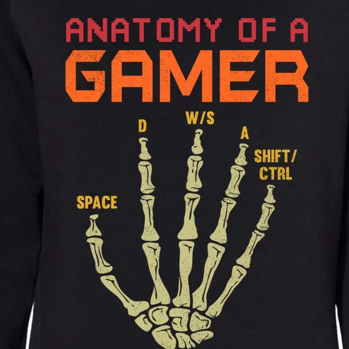 Anatomy Of A Gamer Skeleton Hand Funny Gamer Ns Gift Womens California Wash Sweatshirt