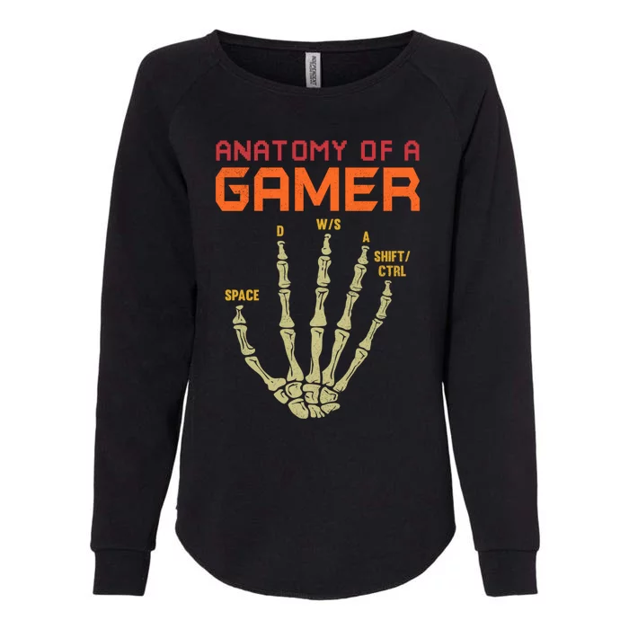 Anatomy Of A Gamer Skeleton Hand Funny Gamer Ns Gift Womens California Wash Sweatshirt