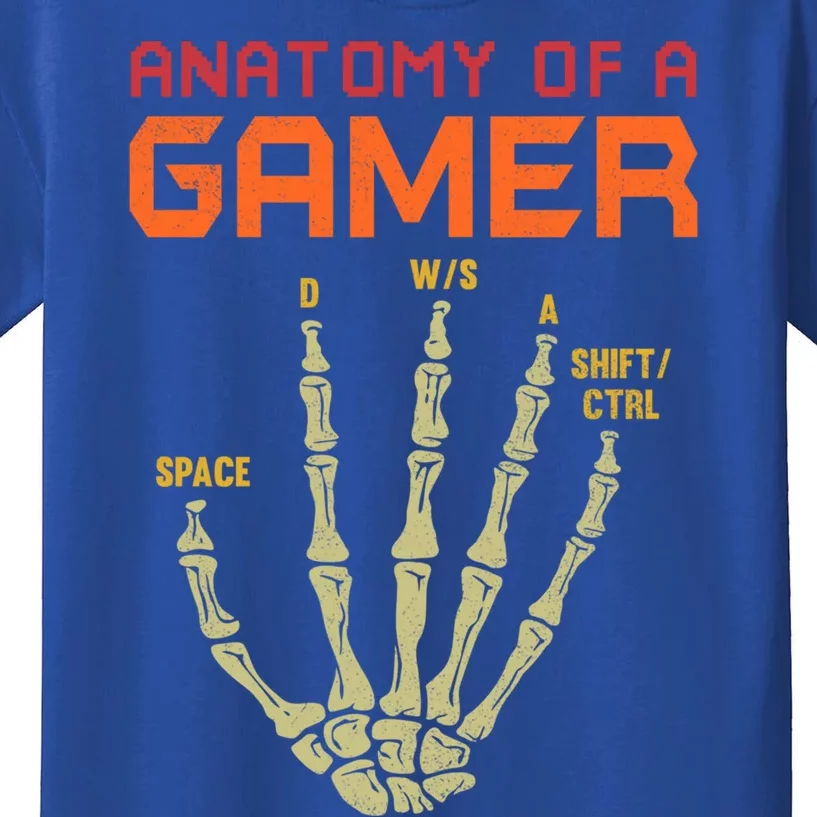 Anatomy Of A Gamer Skeleton Hand Funny Gamer Ns Gift Kids T-Shirt