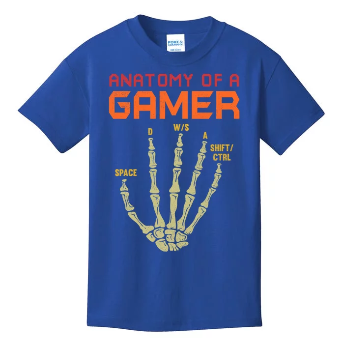 Anatomy Of A Gamer Skeleton Hand Funny Gamer Ns Gift Kids T-Shirt