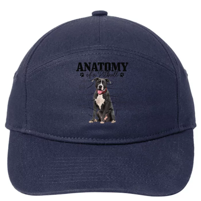 Anatomy Of A Pitbull Dog Funny Cute Pitbull Mom Pitbull Dad 7-Panel Snapback Hat