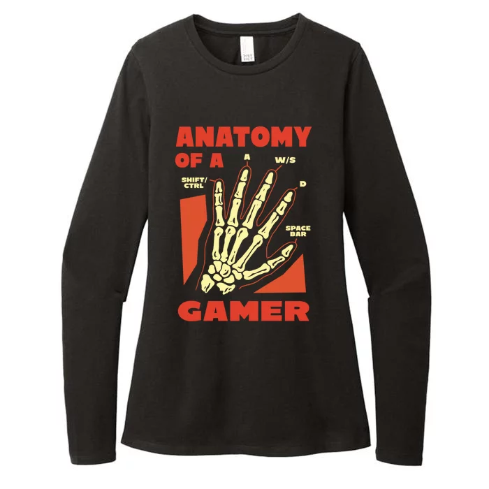 Anatomy Of A Gamer Skeleton Hand Guide Gift Womens CVC Long Sleeve Shirt