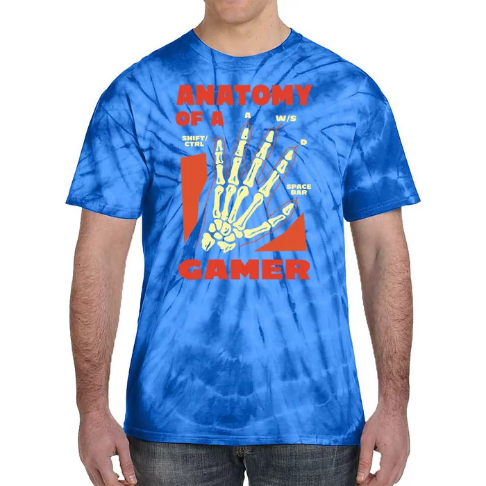 Anatomy Of A Gamer Skeleton Hand Guide Gift Tie-Dye T-Shirt