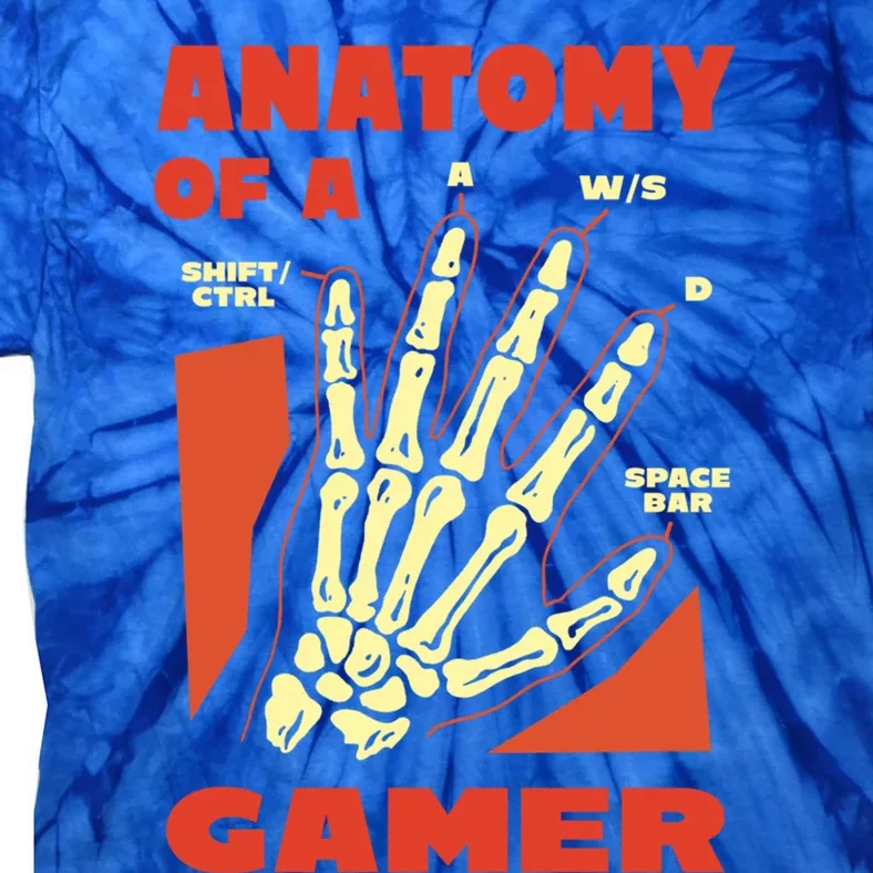 Anatomy Of A Gamer Skeleton Hand Guide Gift Tie-Dye T-Shirt