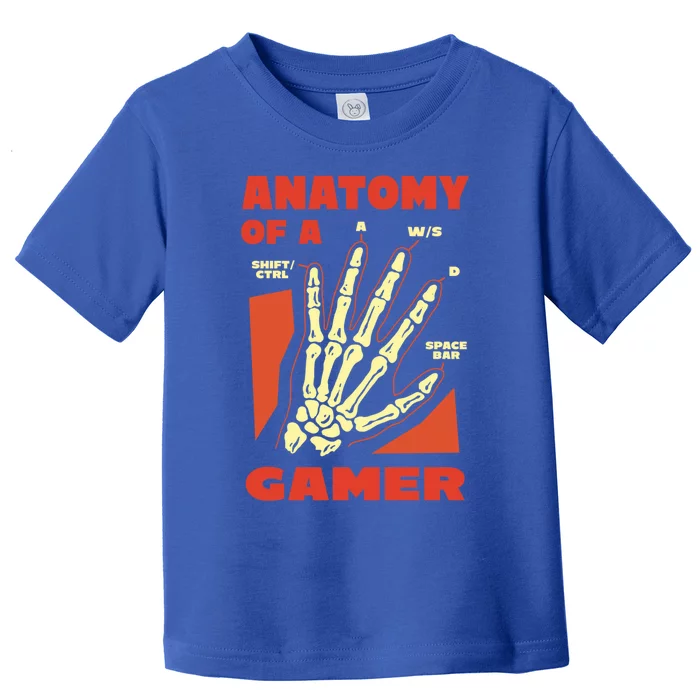 Anatomy Of A Gamer Skeleton Hand Guide Gift Toddler T-Shirt