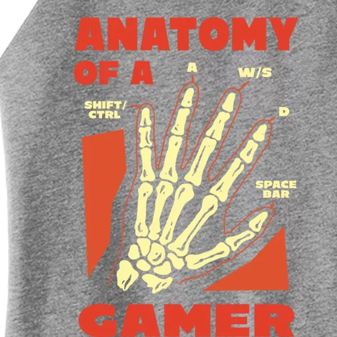 Anatomy Of A Gamer Skeleton Hand Guide Gift Women’s Perfect Tri Rocker Tank