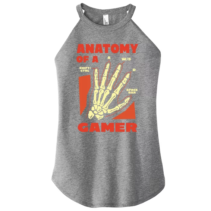 Anatomy Of A Gamer Skeleton Hand Guide Gift Women’s Perfect Tri Rocker Tank