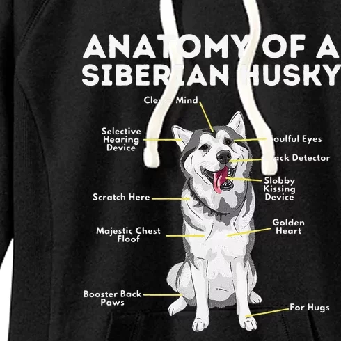 Anatomy Of A Siberian Husky Funny Sibe Owner Dog Lover Women's Fleece Hoodie