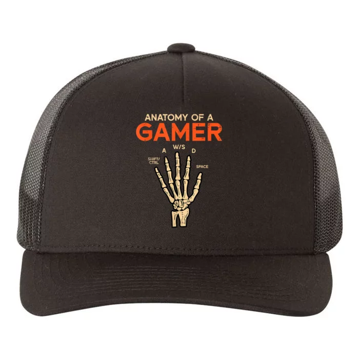 Anatomy Of A Gamer Skeleton Hand Funny Men Kids Teens Yupoong Adult 5-Panel Trucker Hat