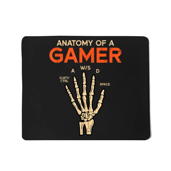 Anatomy Of A Gamer Skeleton Hand Funny Men Kids Teens Mousepad