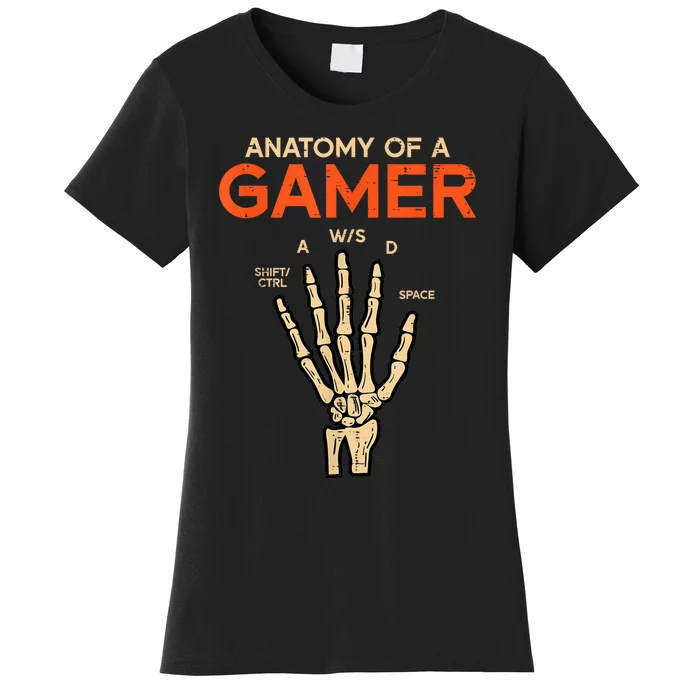 Anatomy Of A Gamer Skeleton Hand Funny Men Kids Teens Women's T-Shirt