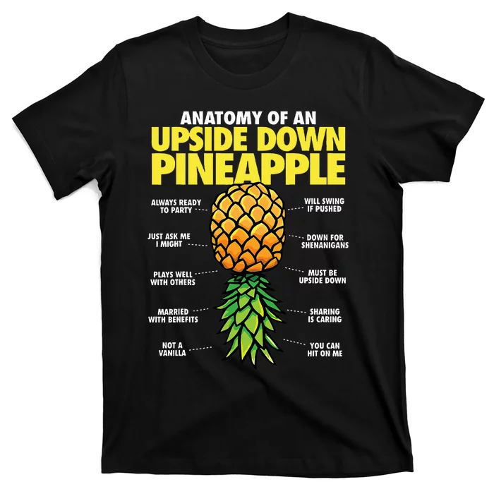 Anatomy of an Upside Down Pineapple Swinger Lifestyle T-Shirt