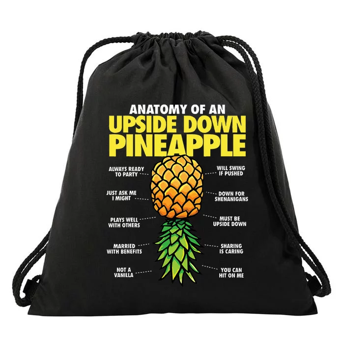 Anatomy of an Upside Down Pineapple Swinger Lifestyle Drawstring Bag