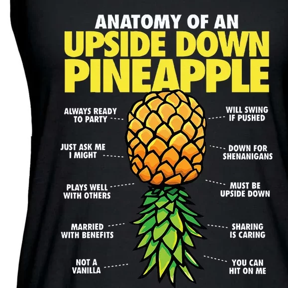 Anatomy of an Upside Down Pineapple Swinger Lifestyle Ladies Essential Flowy Tank