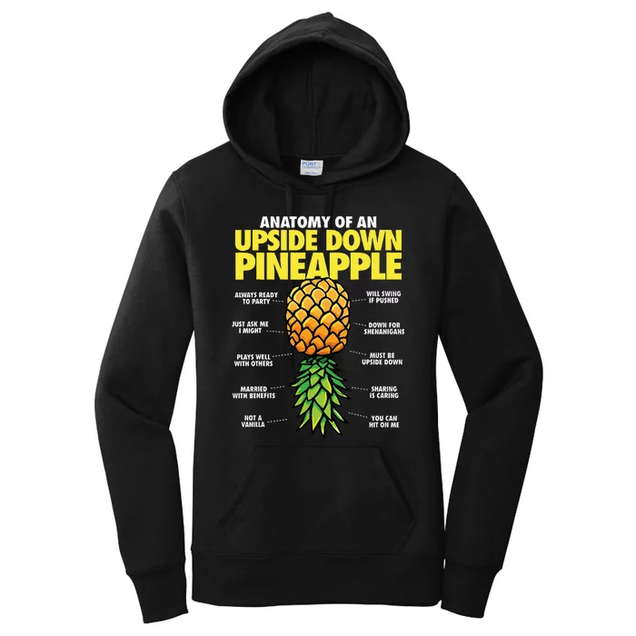 Anatomy of an Upside Down Pineapple Swinger Lifestyle Women's Pullover Hoodie