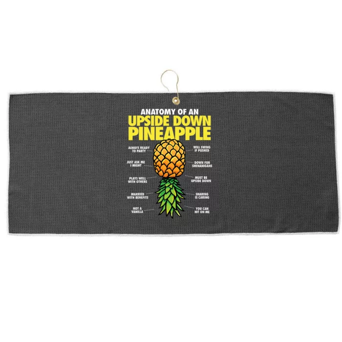 Anatomy of an Upside Down Pineapple Swinger Lifestyle Large Microfiber Waffle Golf Towel