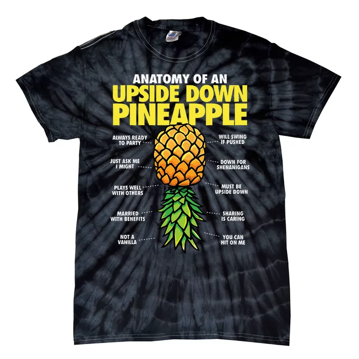 Anatomy of an Upside Down Pineapple Swinger Lifestyle Tie-Dye T-Shirt