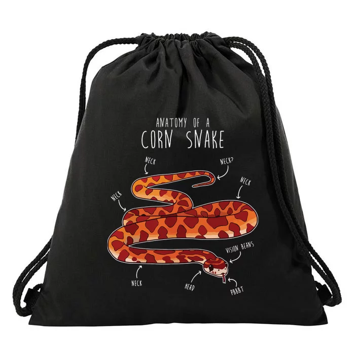 Anatomy Of A Corn Snake Funny Pet Reptile Snake Lover Drawstring Bag