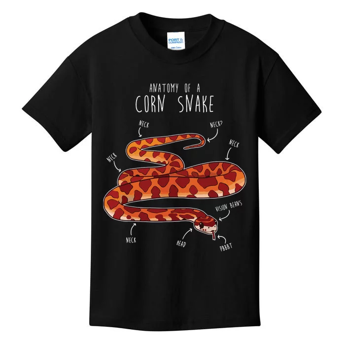 Anatomy Of A Corn Snake Funny Pet Reptile Snake Lover Kids T-Shirt